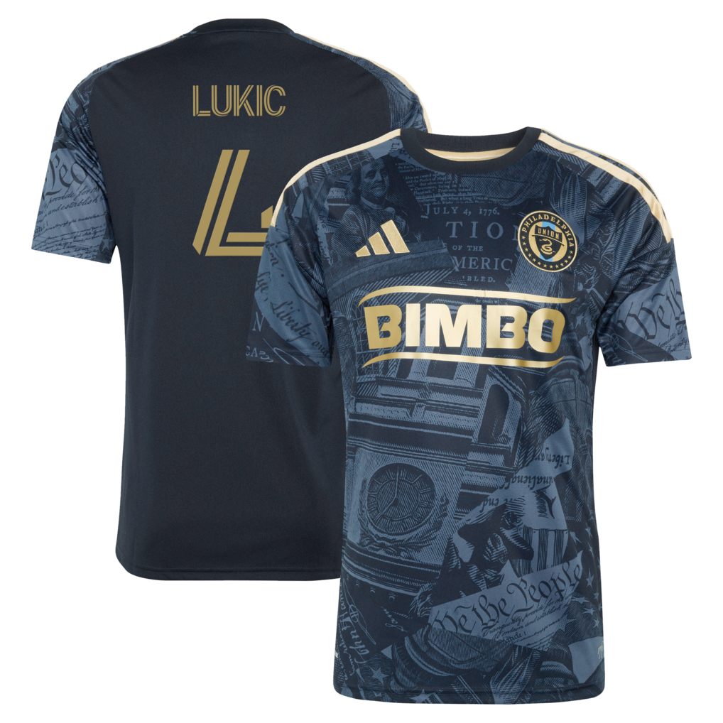 Men's Philadelphia Union Jovan Lukić adidas Navy 2026 1776 Kit Replica Jersey - Ujersey