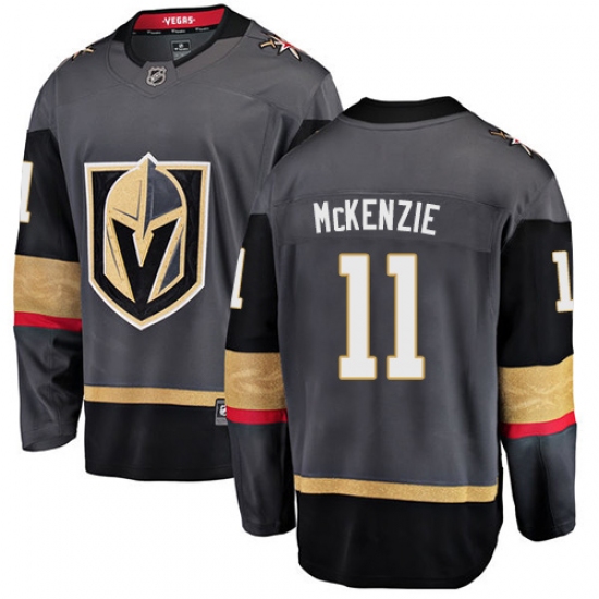 Men's Vegas Golden Knights #11 Curtis McKenzie Authentic Black Home Fanatics Branded Breakaway NHL Jersey - Ujersey