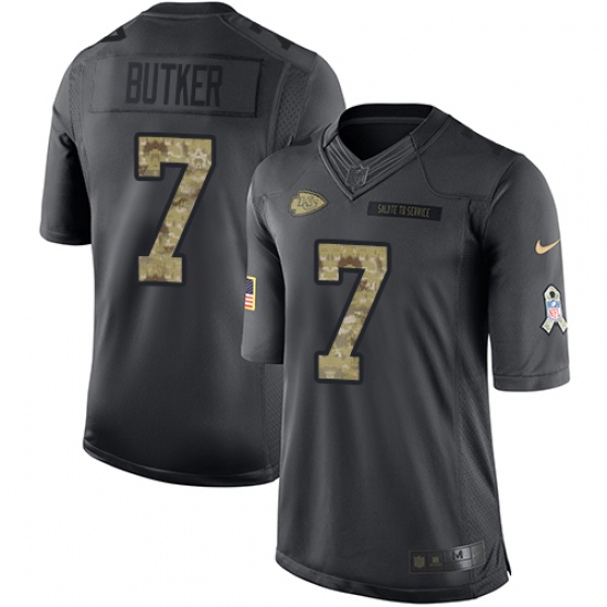 Youth Nike Kansas City Chiefs #7 Harrison Butker Limited Black 2016 Salute to Service NFL Jersey - Ujersey