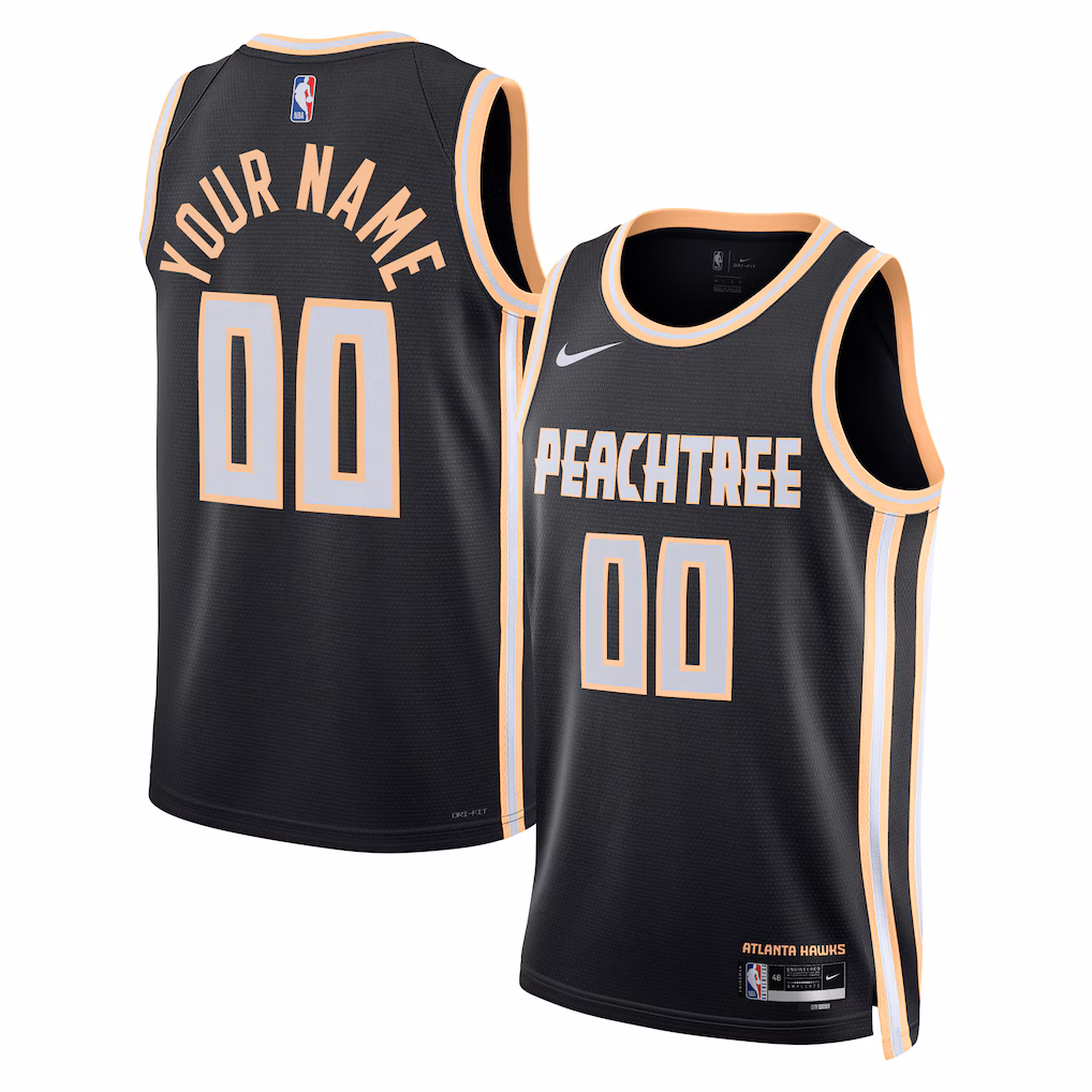Unisex Atlanta Hawks Nike Black 2025/26 City Edition Swingman Custom Jersey - ujerseystore