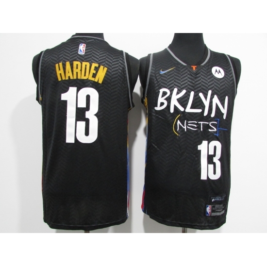 Men's Nike Brooklyn Nets #13 James Harden Black 2020-21 Swingman Jersey - Ujersey