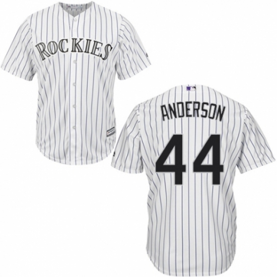 Youth Majestic Colorado Rockies #44 Tyler Anderson Authentic White Home Cool Base MLB Jersey - Ujersey