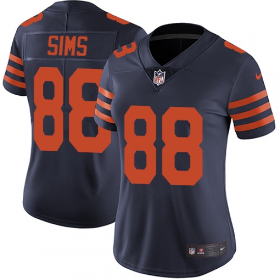 Women's Nike Chicago Bears #88 Dion Sims Navy Blue Alternate Vapor Untouchable Limited Player NFL Jersey - Ujersey