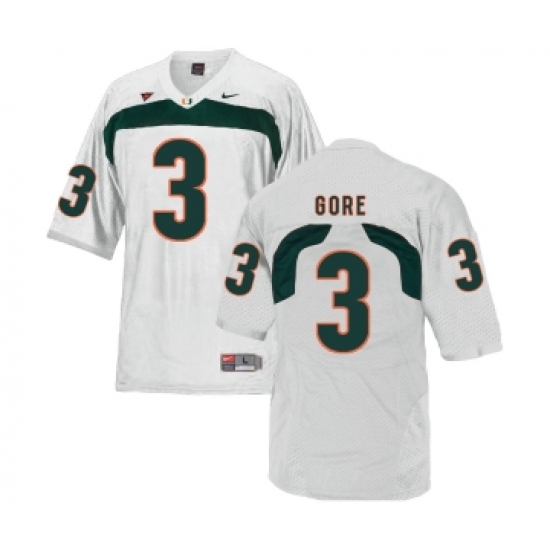 Miami Hurricanes 3 Frank Gore White College Football Jersey - Ujersey