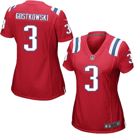 Women's Nike New England Patriots #3 Stephen Gostkowski Game Red Alternate NFL Jersey - Ujersey