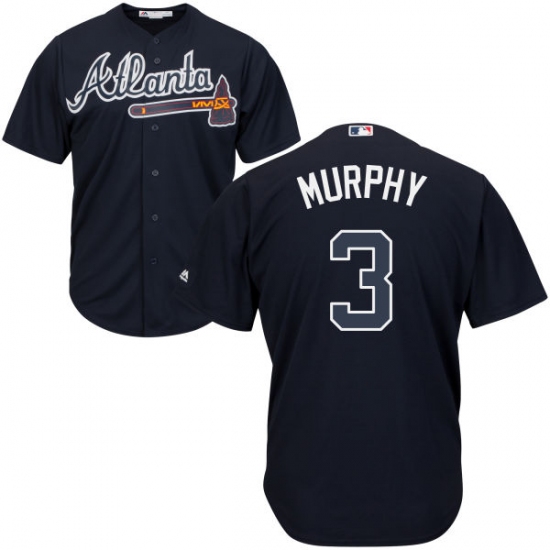 Youth Majestic Atlanta Braves #3 Dale Murphy Authentic Blue Alternate Road Cool Base MLB Jersey - Ujersey