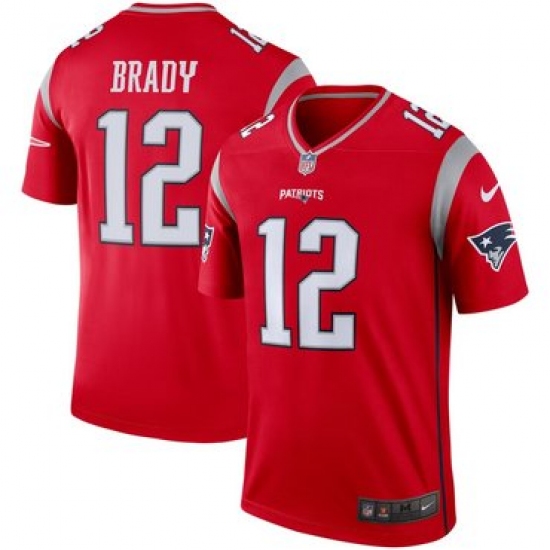 Nike New England Patriots #12 Tom Brady Red Inverted Legend Jersey - Ujersey