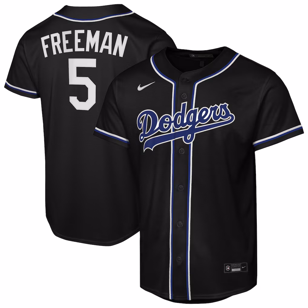 Youth Los Angeles Dodgers Freddie Freeman Nike Black Fashion Replica Player Jersey