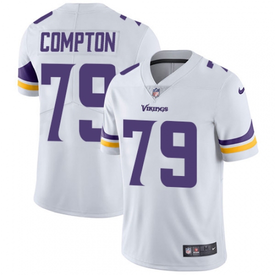 Men's Nike Minnesota Vikings #79 Tom Compton White Vapor Untouchable Limited Player NFL Jersey - Ujersey