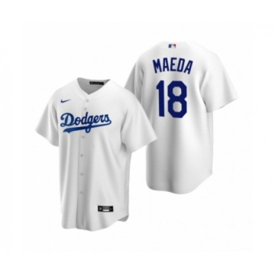 Men's Los Angeles Dodgers #18 Kenta Maeda Nike White Replica Home Jersey - Ujersey