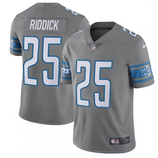 Men's Nike Detroit Lions #25 Theo Riddick Elite Steel Rush Vapor Untouchable NFL Jersey - Ujersey