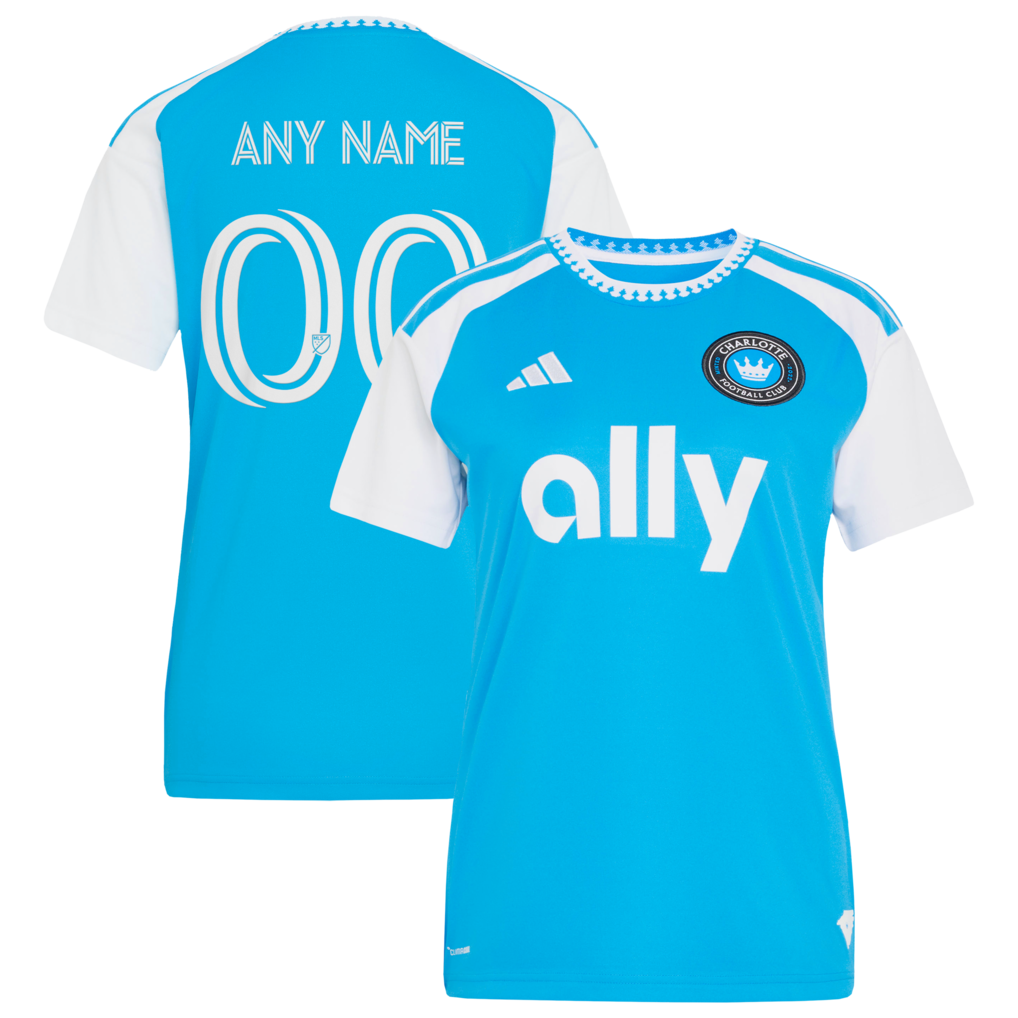 Women's Charlotte FC adidas Blue 2026 Carolina Kit: Crowns Up Replica Custom Jersey - Ujersey