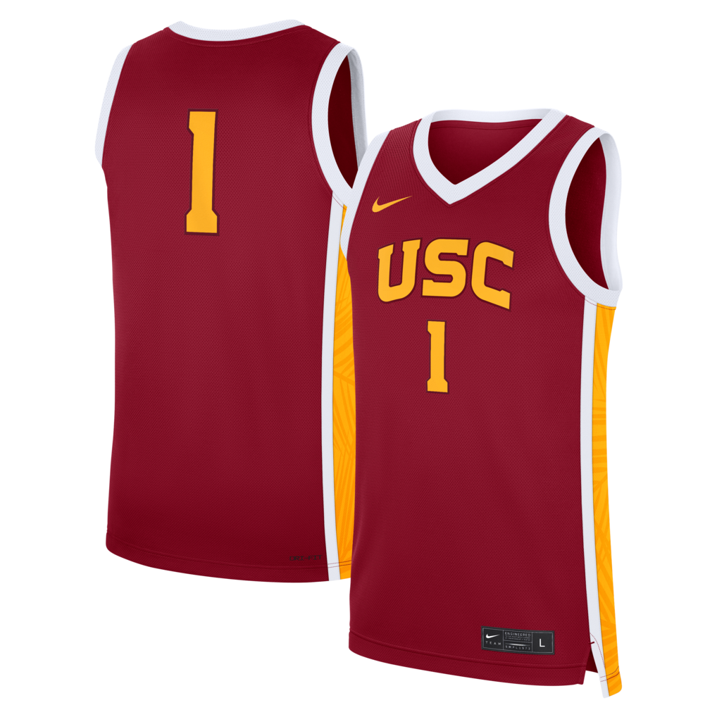 Unisex Nike #1 Cardinal USC Trojans Road Replica Basketball Jersey - Ujersey