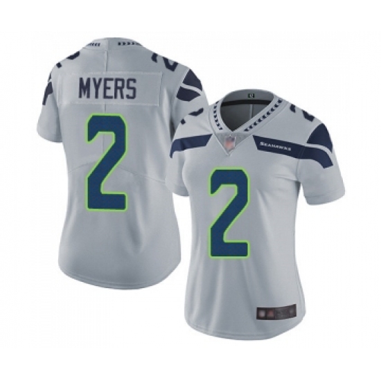 Women's Seattle Seahawks #2 Jason Myers Grey Alternate Vapor Untouchable Limited Player Football Jersey - Ujersey
