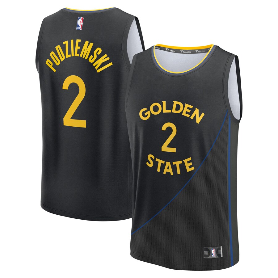 Men's Golden State Warriors Brandin Podziemski Fanatics Black Fast Break Replica Player Jersey - Statement Edition - Ujersey