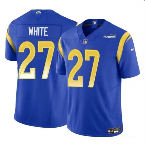 Men's Los Angeles Rams #27 Tre'Davious White Blue 2024 F.U.S.E. Vapor Untouchable Football Stitched Jersey - Ujersey