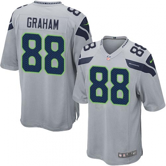 Men's Nike Seattle Seahawks #88 Jimmy Graham Game Grey Alternate NFL Jersey - Ujersey