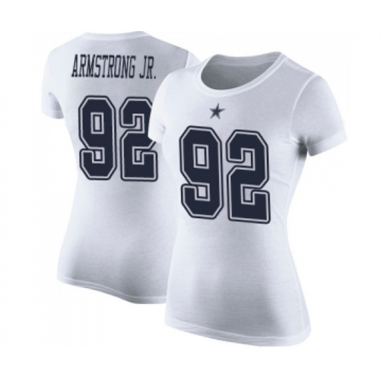 Football Women's Dallas Cowboys #92 Dorance Armstrong Jr. White Rush Pride Name & Number T-Shirt - Ujersey NHL