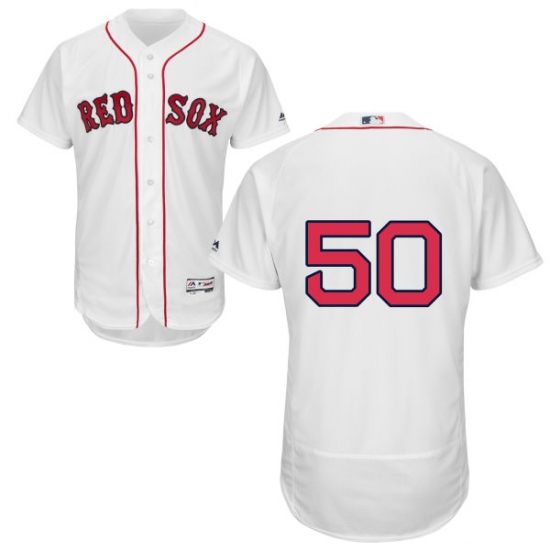 Men's Majestic Boston Red Sox #50 Mookie Betts White Home Flex Base Authentic Collection MLB Jersey - Ujersey