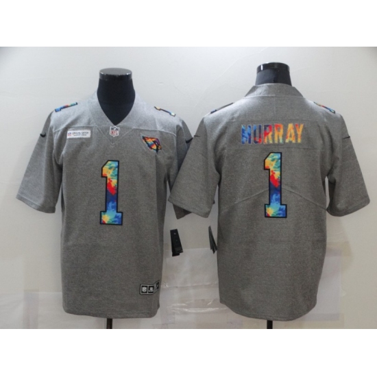 Men's Arizona Cardinals #1 Kyler Murray Gray Rainbow Version Nike Limited Jersey - Ujersey