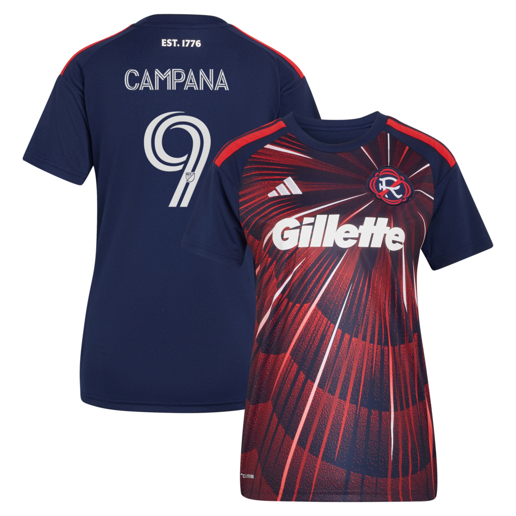 Women's New England Revolution Leonardo Campana adidas Blue 2026 Independence Day Replica Jersey - Ujersey