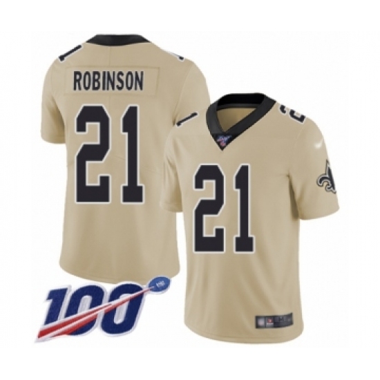 Youth New Orleans Saints #21 Patrick Robinson Limited Gold Inverted Legend 100th Season Football Jersey - Ujersey