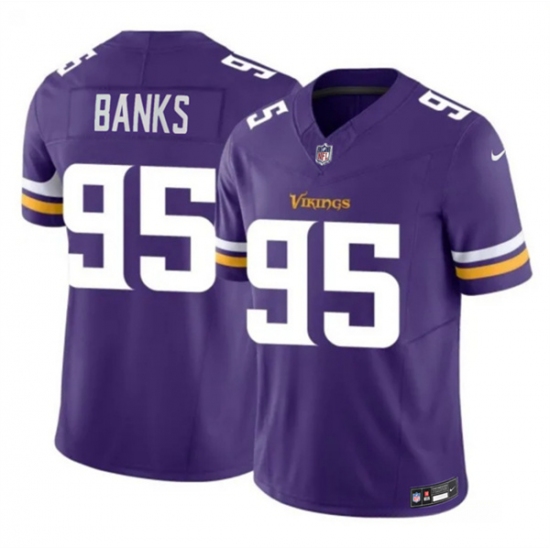 Men's Minnesota Vikings #95 Caleb Banks Purple 2026 Draft F.U.S.E. Vapor Untouchable Limited Football Stitched Jersey - Ujersey