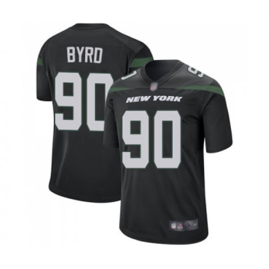 Men's New York Jets #90 Dennis Byrd Game Black Alternate Football Jersey - Ujersey