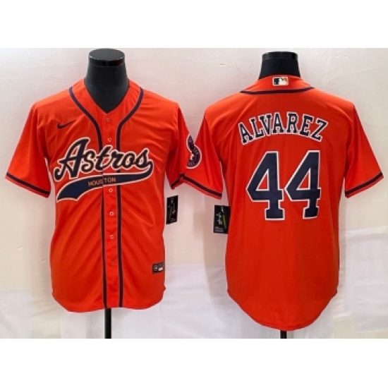 Men's Houston Astros #44 Yordan Alvarez Orange Cool Base Stitched Baseball Jersey - Ujersey