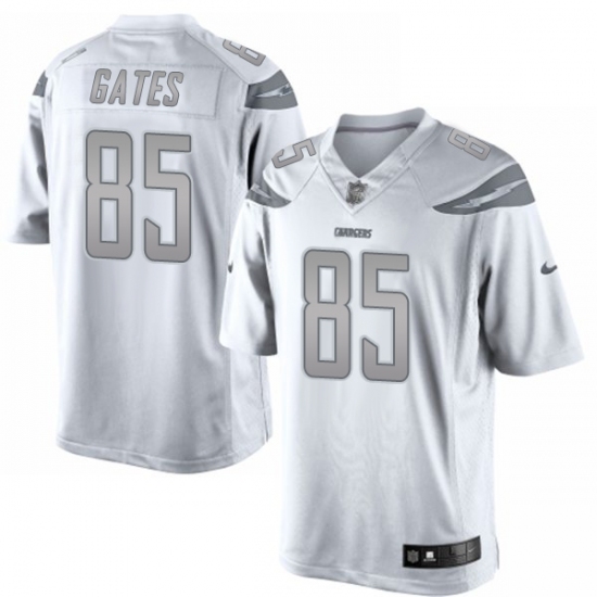 Men's Nike Los Angeles Chargers #85 Antonio Gates Limited White Platinum NFL Jersey - Ujersey