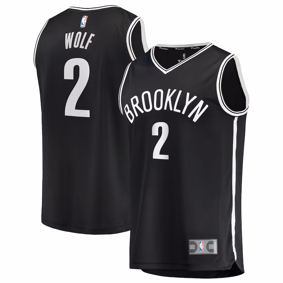 Youth Brooklyn Nets Daniel Wolf Fanatics Black Fast Break Replica Jersey - Icon Edition - Ujersey