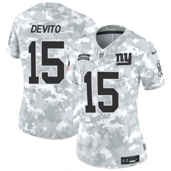 Women's New York Giants #15 Tommy DeVito 2024 F.U.S.E Arctic Camo Salute To Service Limited Stitched Football Jersey(Run Small) - Ujersey