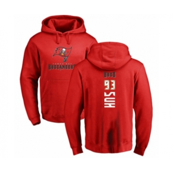 Football Tampa Bay Buccaneers #93 Ndamukong Suh Red Backer Pullover Hoodie - Ujersey
