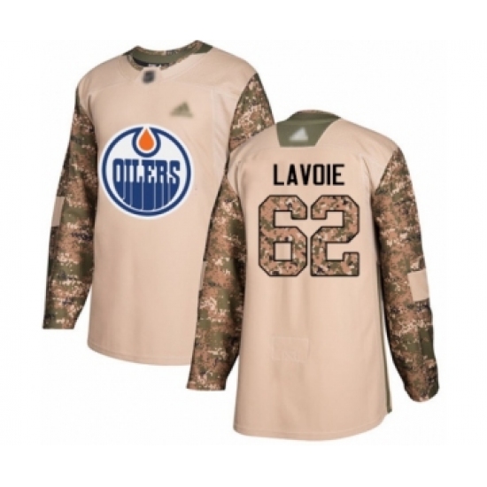 Youth Edmonton Oilers #62 Raphael Lavoie Authentic Camo Veterans Day Practice Hockey Jersey - Ujersey