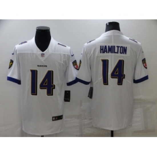 Men's Baltimore Ravens #14 Kyle Hamilton White Vapor Untouchable Limited Stitched Jersey - Ujersey