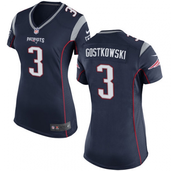 Women's Nike New England Patriots #3 Stephen Gostkowski Game Navy Blue Team Color NFL Jersey - Ujersey