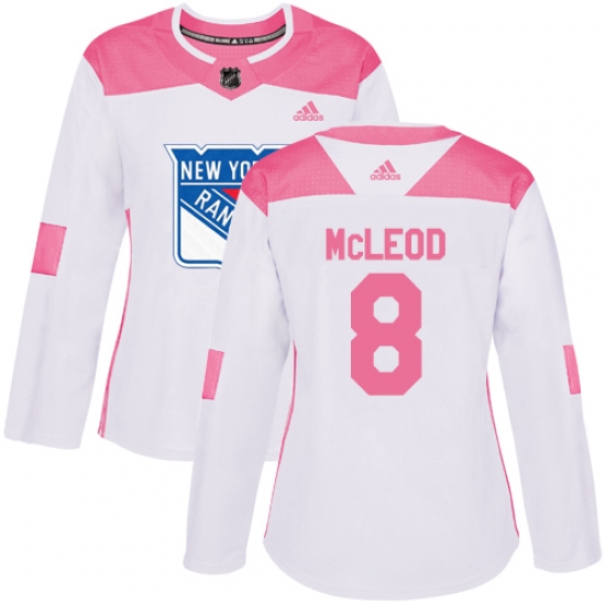 Women's Adidas New York Rangers #8 Cody McLeod Authentic White Pink Fashion NHL Jersey - Ujersey
