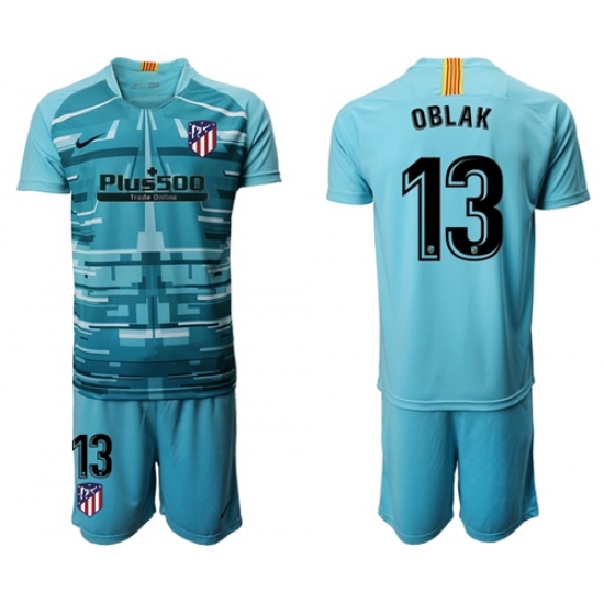 Atletico Madrid #13 Oblak Blue Goalkeeper Soccer Club Jersey