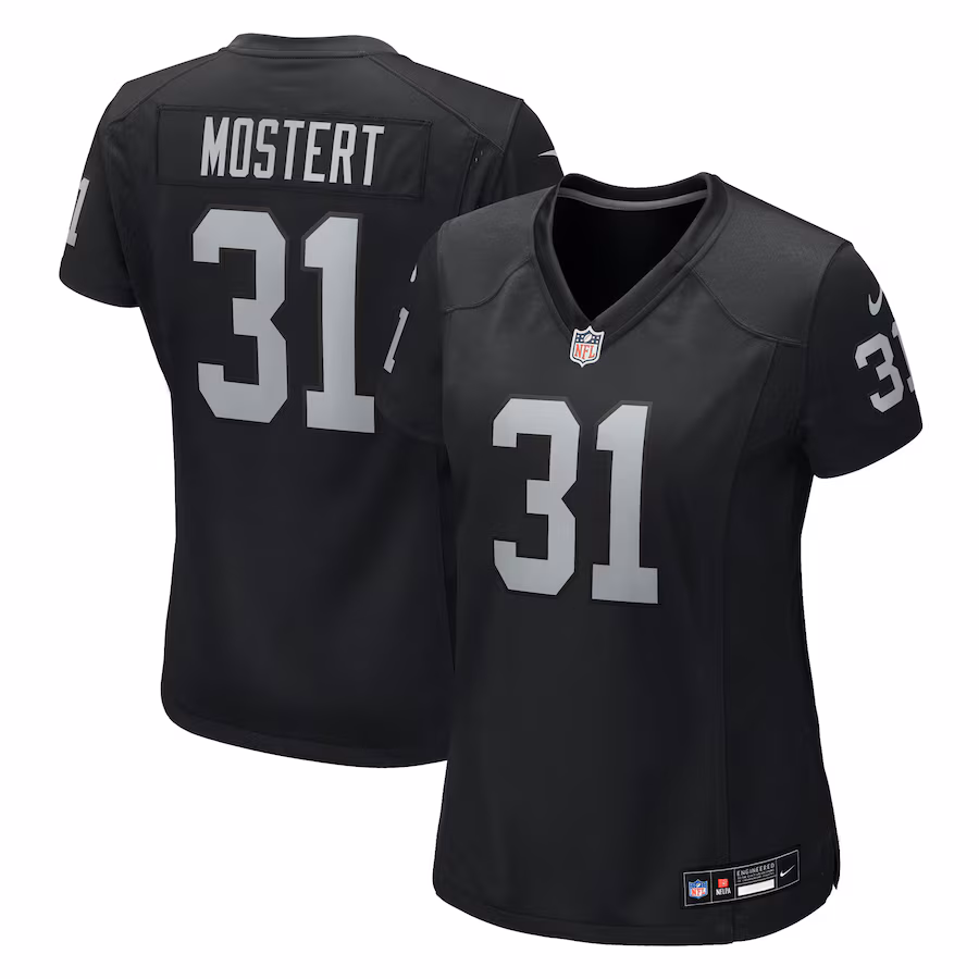 Women's Las Vegas Raiders Raheem Mostert Nike Black Team Game Jersey - Ujersey