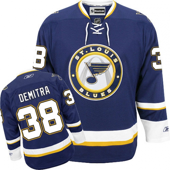 Men's Reebok St. Louis Blues #38 Pavol Demitra Premier Navy Blue Third NHL Jersey - Ujersey