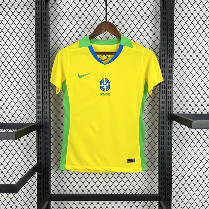 Brazil Soccer Jersey Home Women's Custom Shirt 2025 - ujerseystore