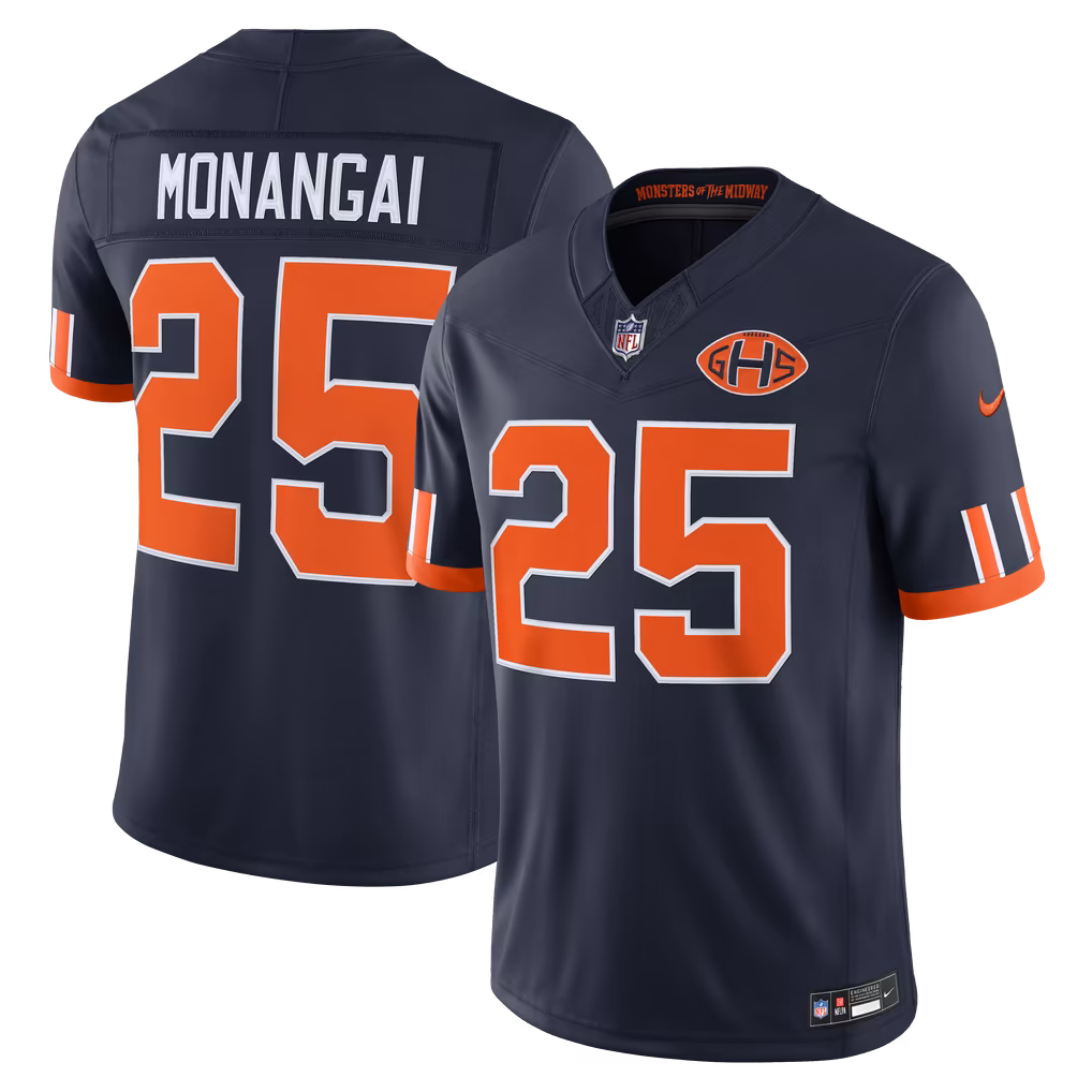 Men's Chicago Bears Kyle Monangai Nike Navy 2026 Rivalries Collection Stitched Limited Jersey - Ujersey