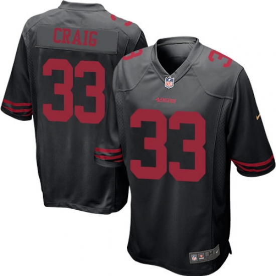 Men's Nike San Francisco 49ers #33 Roger Craig Game Black NFL Jersey - Ujersey