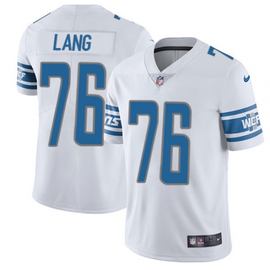 Men's Nike Detroit Lions #76 T.J. Lang Elite White NFL Jersey - Ujersey
