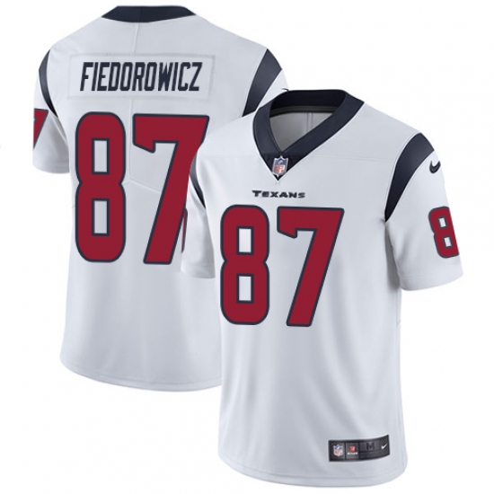 Men's Nike Houston Texans #87 C.J. Fiedorowicz Limited White Vapor Untouchable NFL Jersey - Ujersey