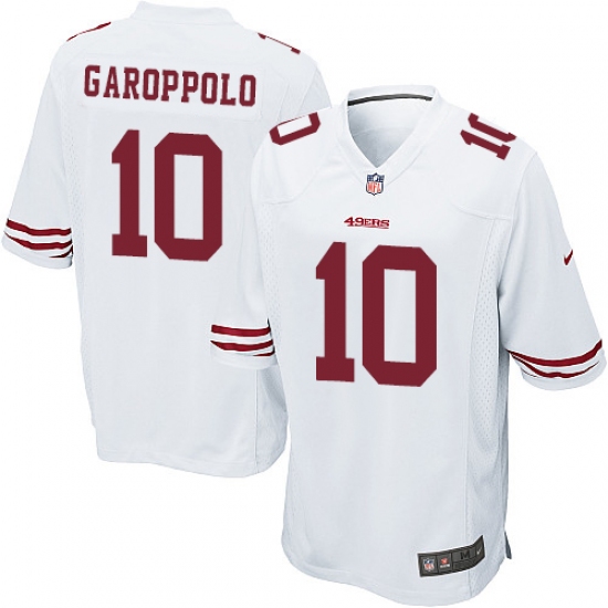 Men's Nike San Francisco 49ers #10 Jimmy Garoppolo Game White NFL Jersey - Ujersey