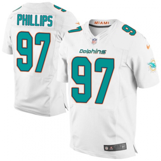 Men's Nike Miami Dolphins #97 Jordan Phillips Elite White NFL Jersey - Ujersey