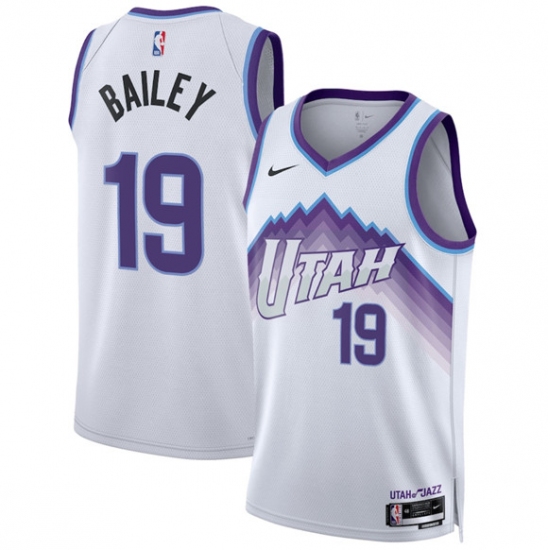 Men's Utah Jazz #19 Ace Bailey White 2025 Association Edition Stitched Basketball Jersey