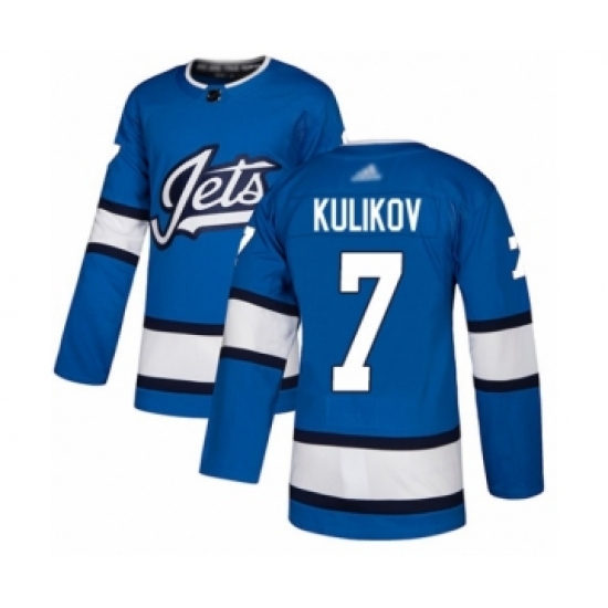 Men's Winnipeg Jets #7 Dmitry Kulikov Authentic Blue Alternate Hockey Jersey - Ujersey