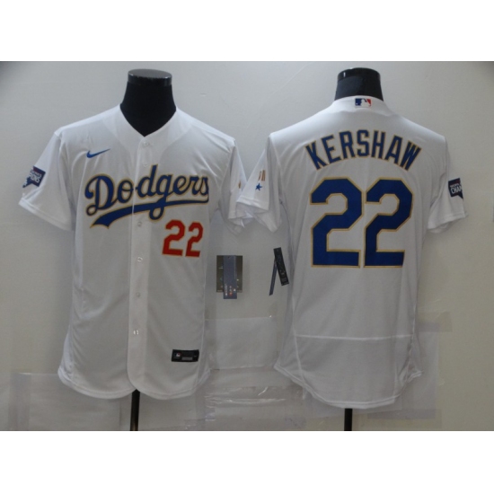 Men's Nike Los Angeles Dodgers #22 Clayton Kershaw White World Series Champions Authentic Jersey - Ujersey